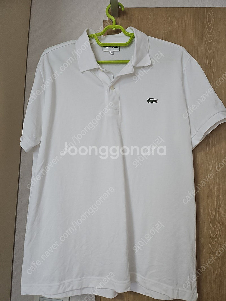 라코스테 흰색 폴로티 프렌치 레귤러 핏--1
