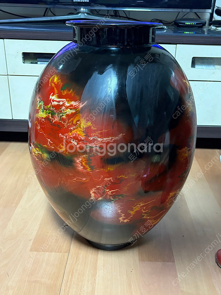 불꽃 와태 도자기 항아리--0