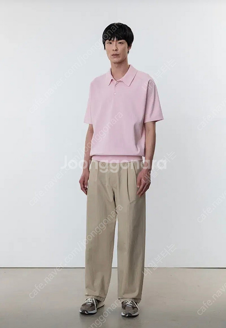 포터리 코튼 린넨 투플리츠 와이드 팬츠 라이트베이지 1--0