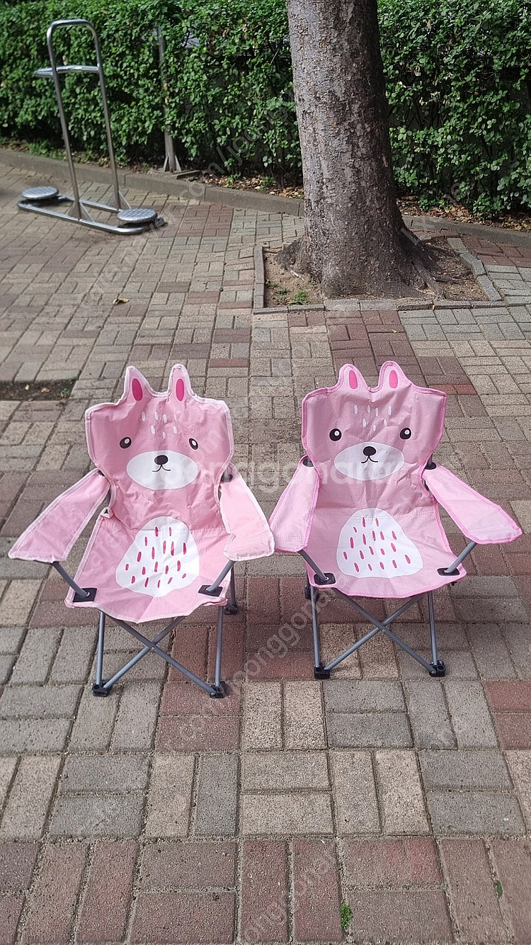 캠핑 테이블 의자 셋트, 파라솔과 받침대, 토끼 의자 ...--8