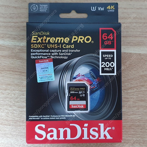 샌디스크 익스트림 프로 sandisk extreme pro sd 64GB / 32GB (v30 200mb/s) 미개봉 새상품 팝니다.
