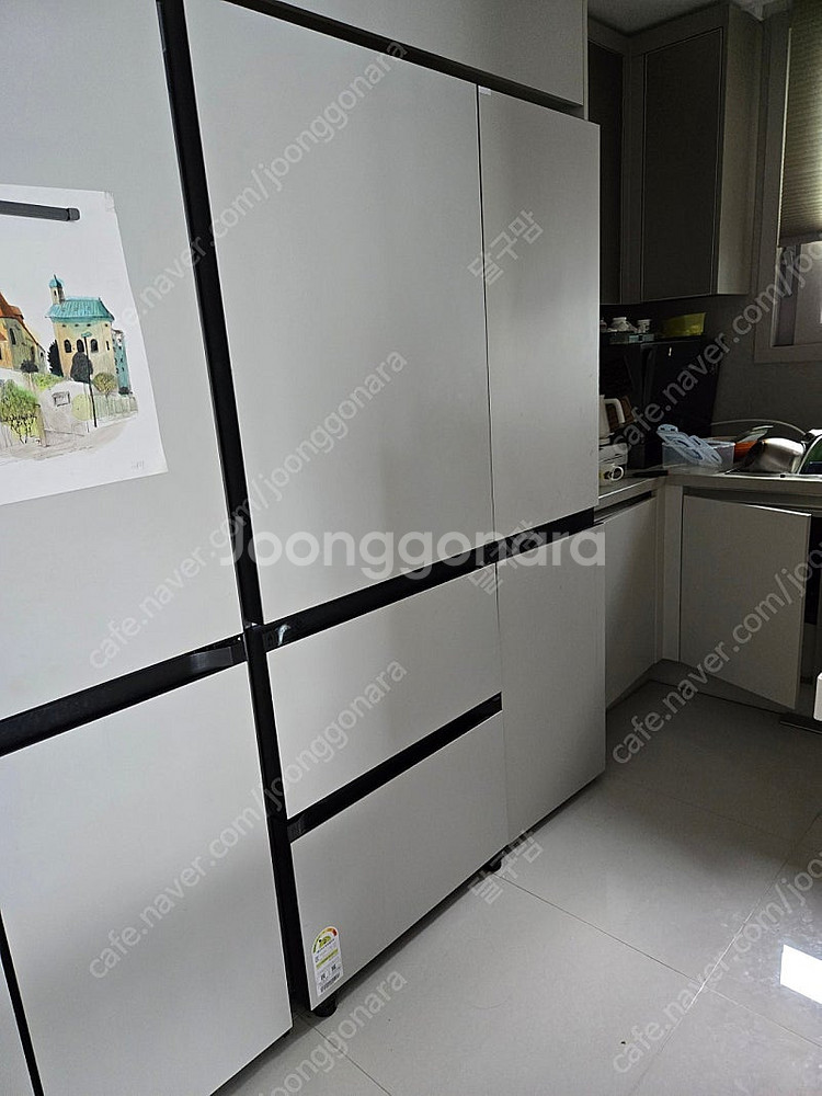 삼성 키친핏 김치냉장고 3도어 코타화이트--0