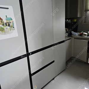 삼성 키친핏 김치냉장고 3도어 코타화이트