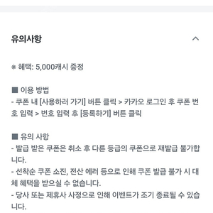 카카오페이지 5천캐시 2개 6000