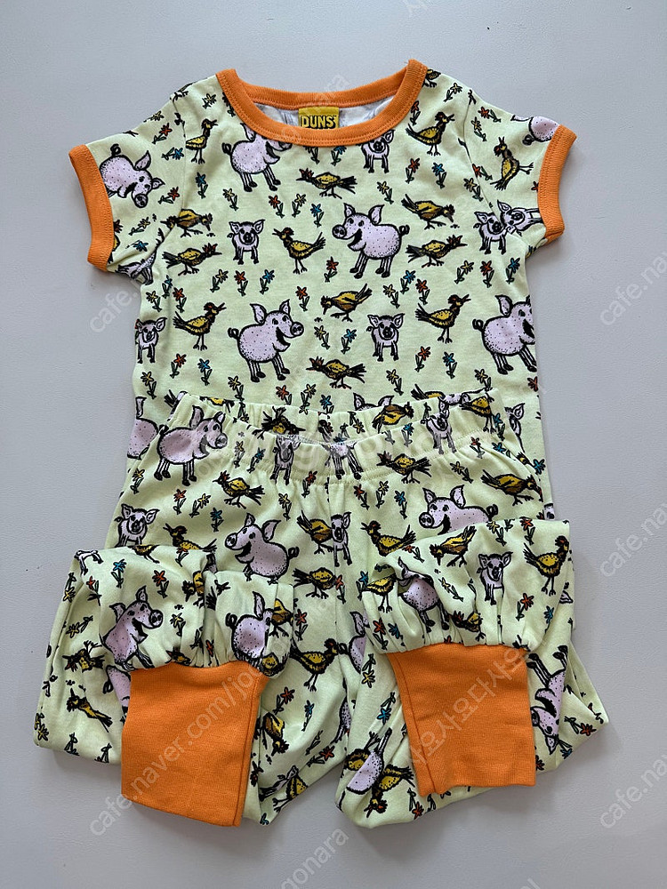 던스 25여름 주황그린돼지 반팔98 배기8692--0