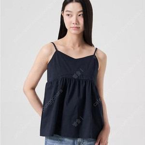 에잇세컨즈 화섬슬리브 끈나시 m 네이비 새상품