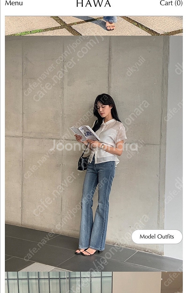 새상품) 하와 Hawa 아말피 올 브러쉬 부츠컷 데님 (청바지)--2