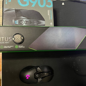 로지텍 G903 무선마우스 저소음 개조 + 레이저 기간투스 v2 라지 마우스패드 판매합니다.