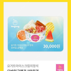 요거트아이스크림의정석(요아정) 모바일금액권 3만원권