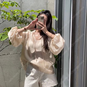 아상 아상블라주 블라우스