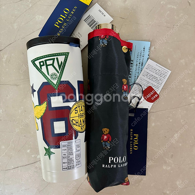 폴로 베어 경량 3단 접이식 우산 + 텀블러 (택포)--0