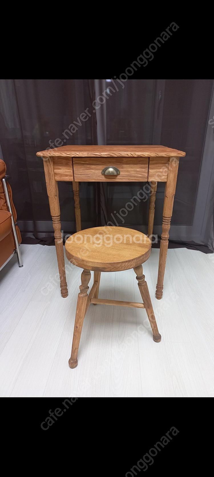 안킴랩 러스틱고재테이블60×60,티크원목스툴의자 일괄--3