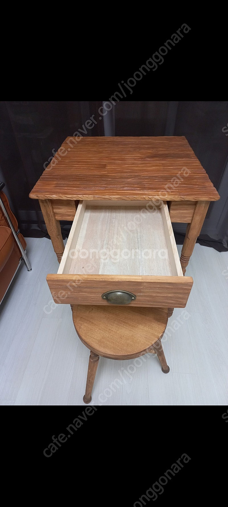 안킴랩 러스틱고재테이블60×60,티크원목스툴의자 일괄--4