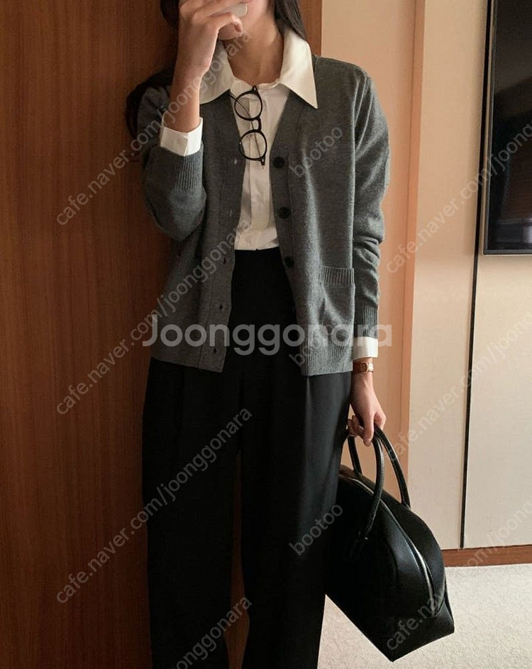 새상품) 모아니 캐시미어 울 끌레르 포켓 브이넥 가디건...--5
