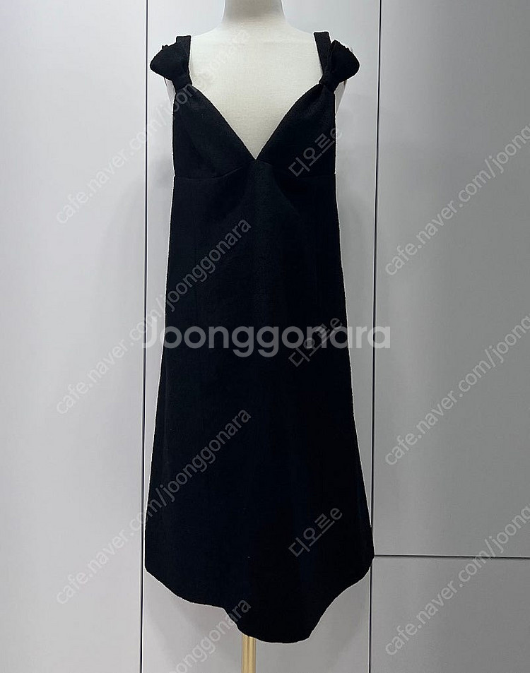 정품 DIOR 디올 블랙 부클레 뷔스티에 원피스 40--0