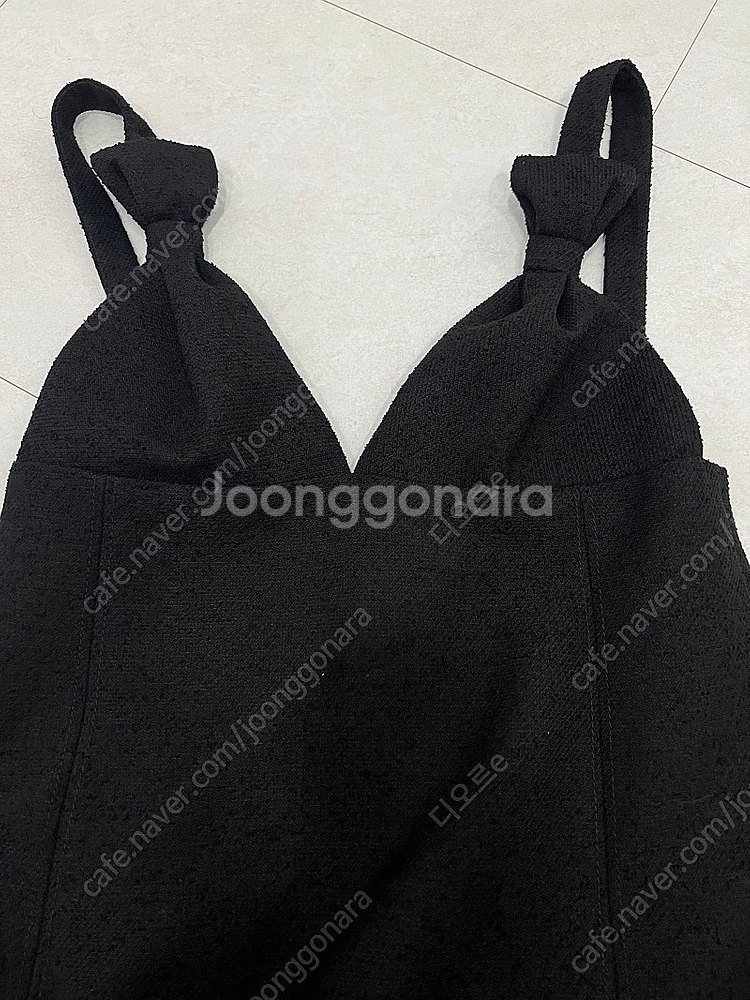 정품 DIOR 디올 블랙 부클레 뷔스티에 원피스 40--3
