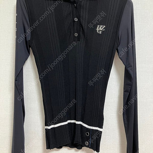 헤지스 골프 블랙 니트 카라 긴팔티