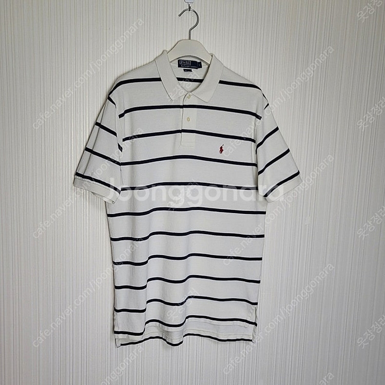 105_폴로 반팔카라티 아이보리 네이비 스트라이프 랄프...--1