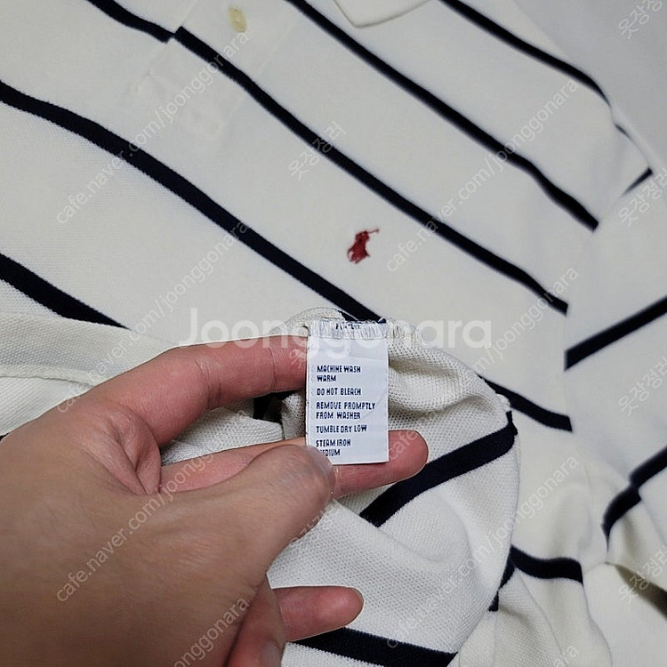 105_폴로 반팔카라티 아이보리 네이비 스트라이프 랄프...--6