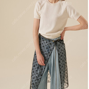 (새제품)뮤제라 플로라 레이스 체인 스커트 블랙