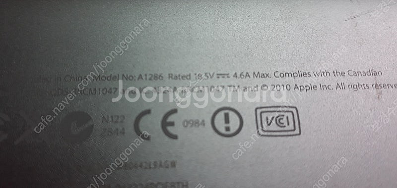 02. 맥북 A1286 i7 2.66GHZ 램8G SS...--8