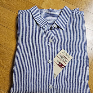 MUJI (무인양품) 스트라이프 셔츠 L ( 마 100%)
