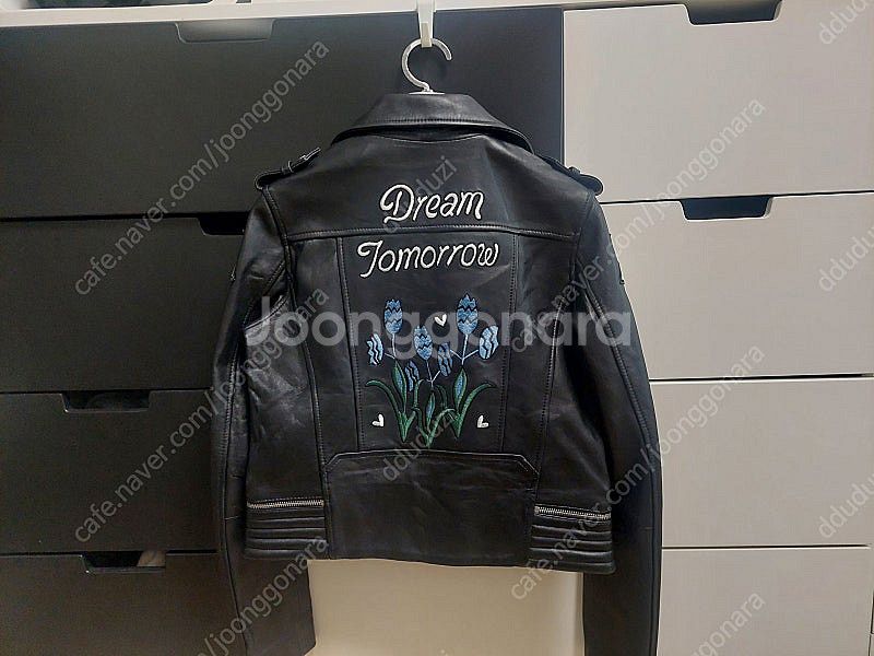 마쥬 Dream Tomorrow 자수 라이더 가죽 자켓...--6