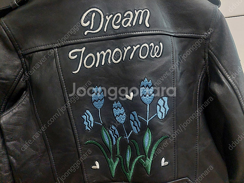 마쥬 Dream Tomorrow 자수 라이더 가죽 자켓...--7