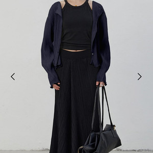 (새상품) J.Chung/ Ziggle Pleats Cardi- blouse_Night Navy
