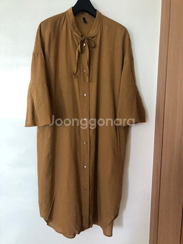 베네통 린넨 인견 리본 로브 셔츠 원피스 자켓 하객룩 ...--0