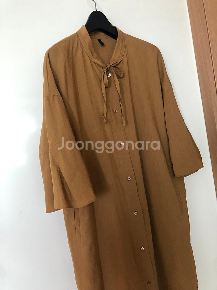 베네통 린넨 인견 리본 로브 셔츠 원피스 자켓 하객룩 ...--1
