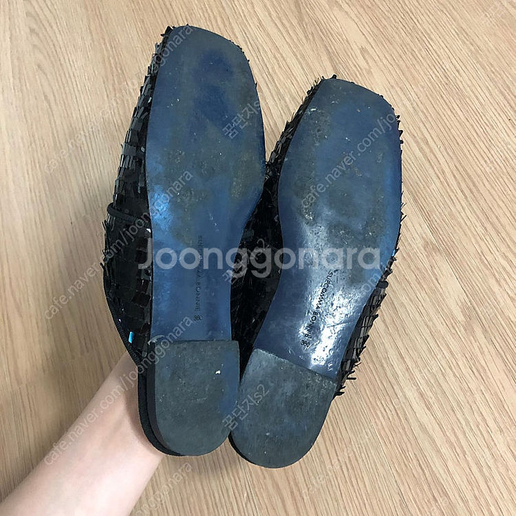 슈콤마보니 스팽글 블로퍼 슬리퍼 뮬 380--2