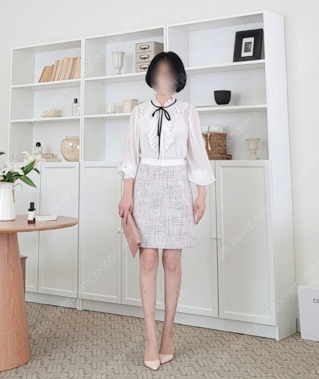 (새상품) 한섬 라비타 누보잇 솜사탕 마쥬 사계절 트위드 스커트 M 27-28추천 이미지