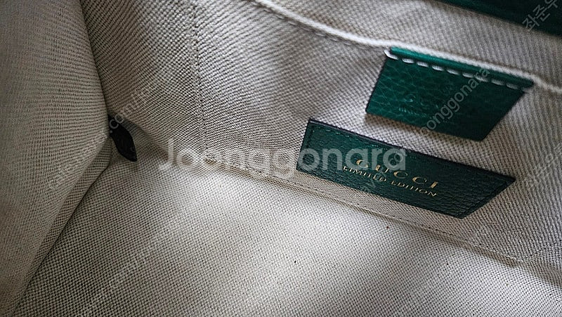 구찌 미니 그린레더 gg마몽 탑핸들 토트 겹 숄더--2