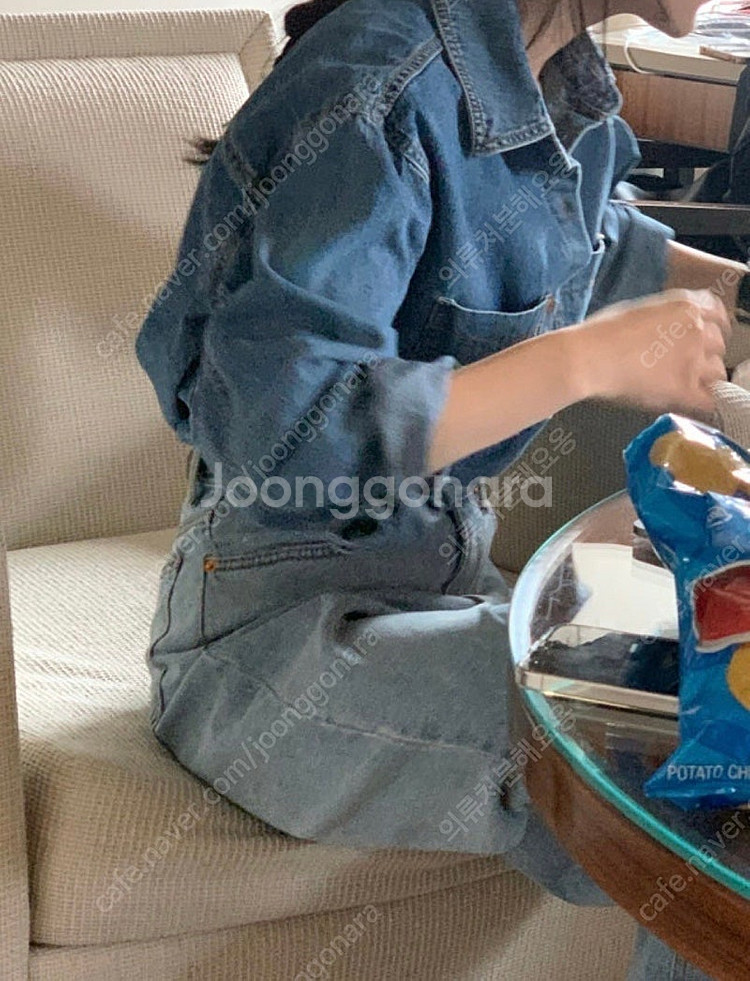 위드아웃썸머 펌킨 데님 셔츠--8