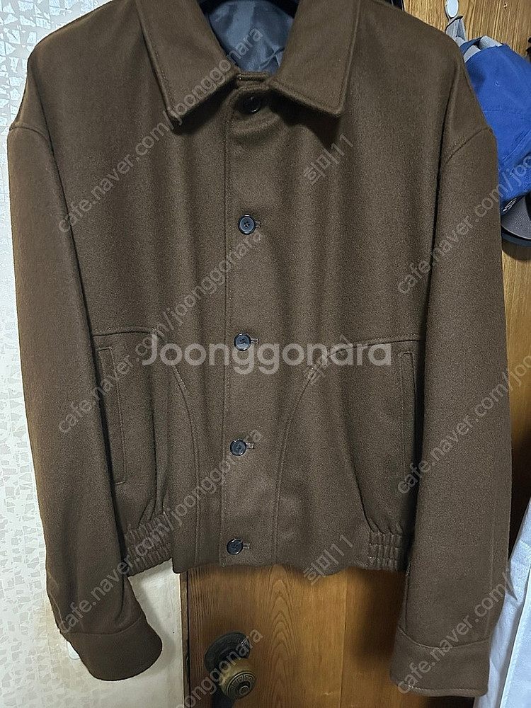 [2] 알렌느 울 숏 블루종 자켓 브라운--2