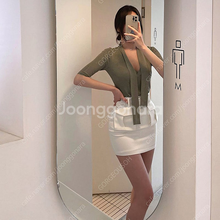 (새상품) 볼륨 타이 5부 니트 네이비 민트 아이보리 핑크 카키 FREE / 더로랑 더마농 더비마인 티나니 코코엠 ...--2