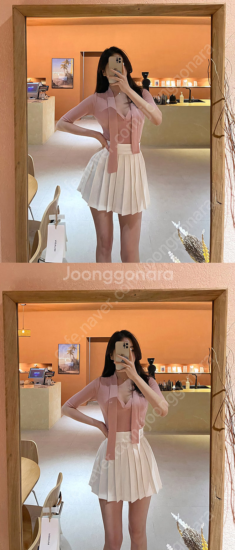 (새상품) 볼륨 타이 5부 니트 네이비 민트 아이보리 핑크 카키 FREE / 더로랑 더마농 더비마인 티나니 코코엠 ...--4