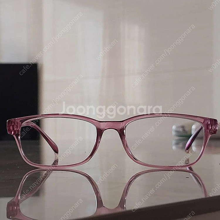 도수없는 안경 안경테 투명핑크뿔테--2