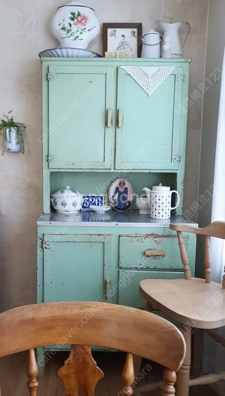 오리지널 영국빈티지 파인우드 키친장 가구--1