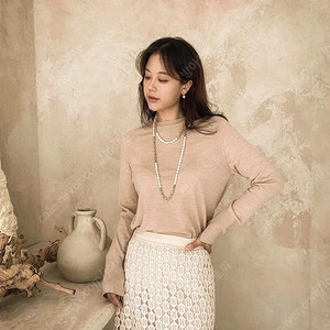 지요 아이보리 레이스 스커트( 마린 임브로이더리 스커트) s