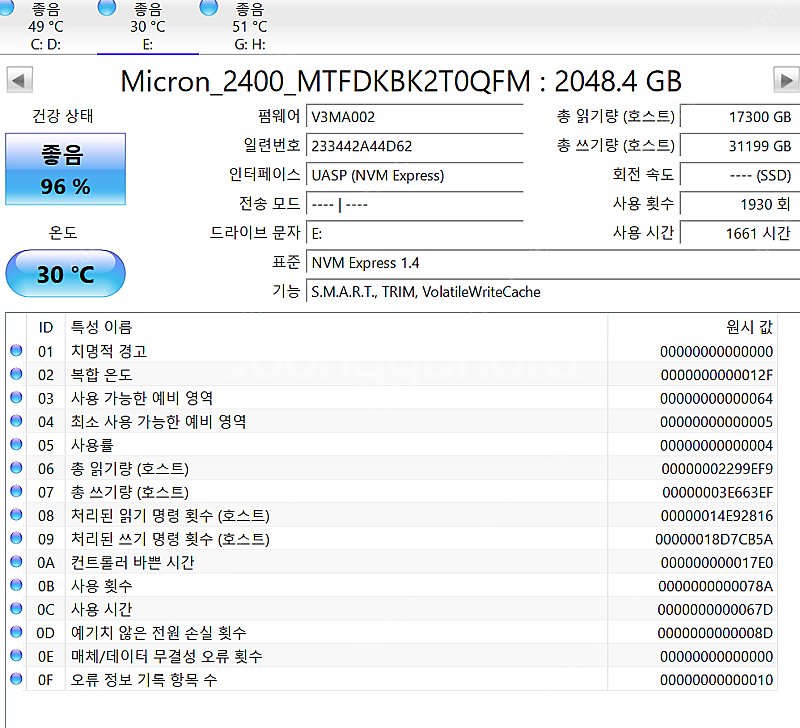 2230 마이크론 2400 2t 저발열 ssd--0