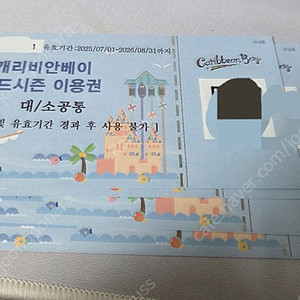 캐리비안베이 골드시즌 종일권 4장
