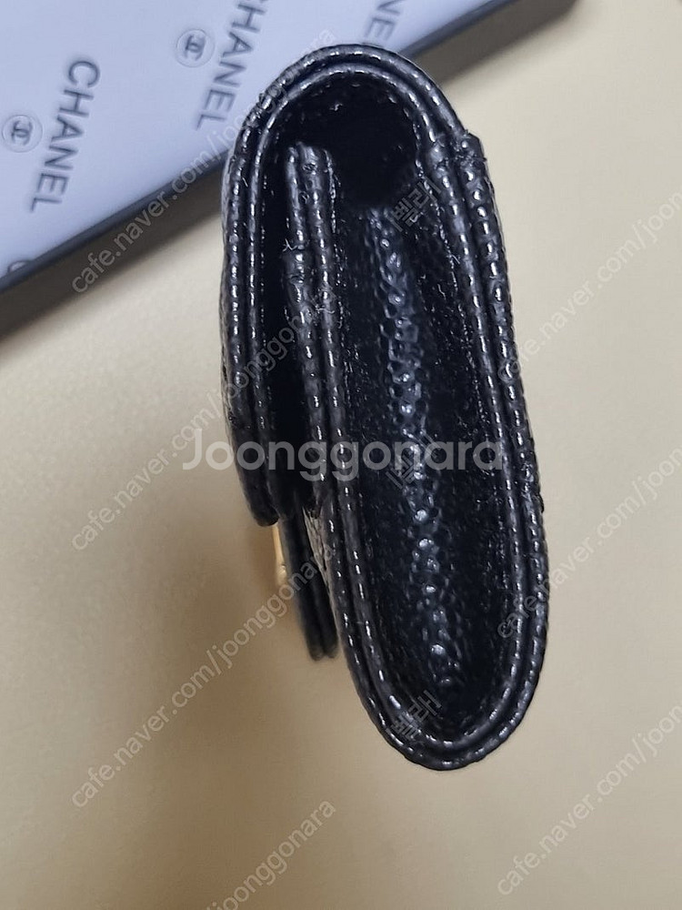 샤넬 캐비어 클똑 금장 카드지갑--7