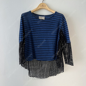 sea new york 씨 뉴욕 시스루 블루 티셔츠 xs