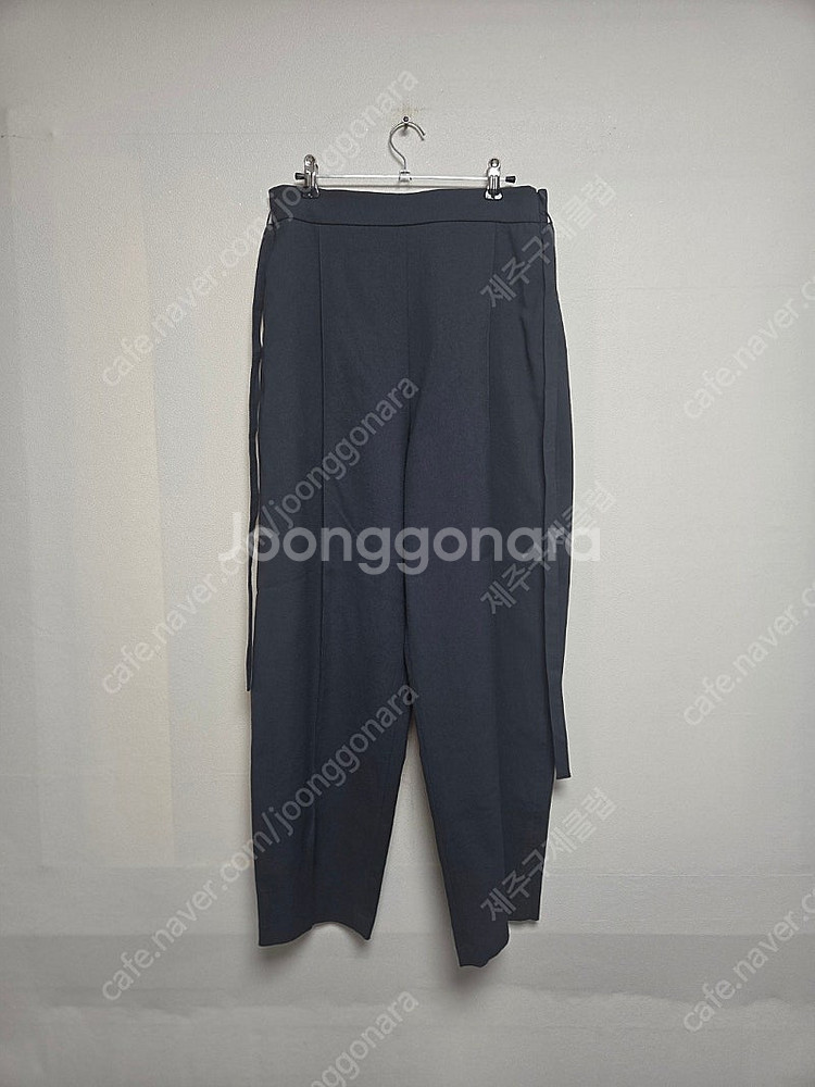 르베이지 허리끈 밴딩 팬츠 그레이블루(M)--0