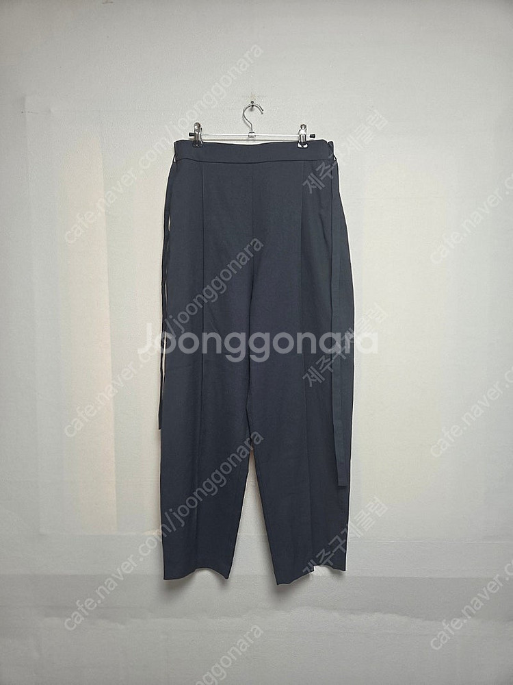 르베이지 허리끈 밴딩 팬츠 그레이블루(M)--1