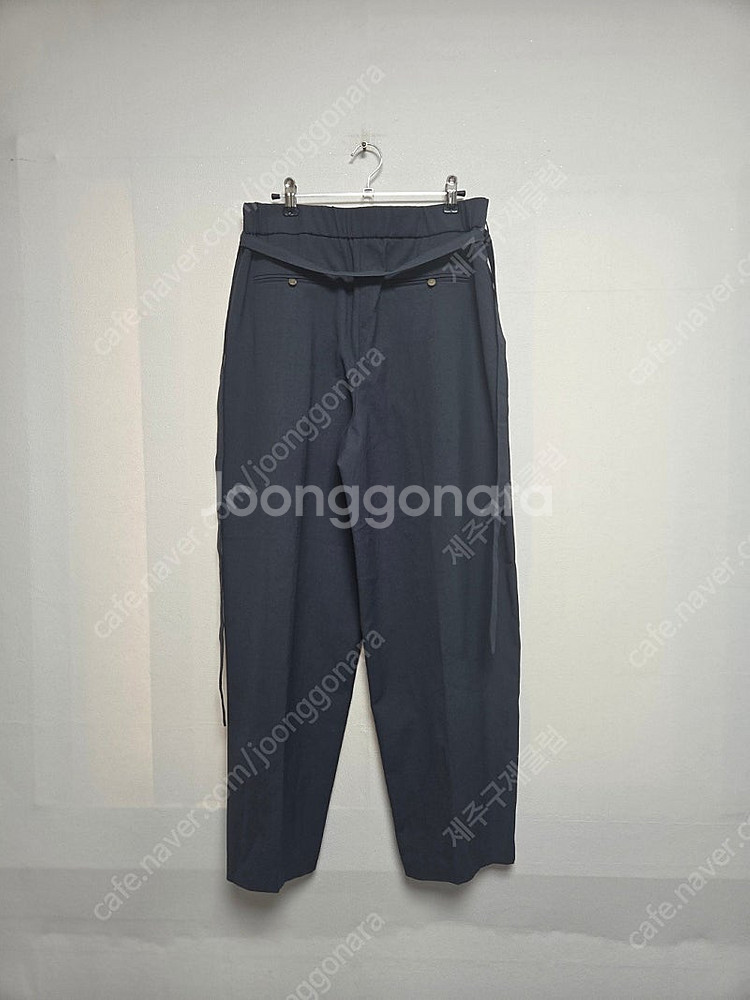 르베이지 허리끈 밴딩 팬츠 그레이블루(M)--2