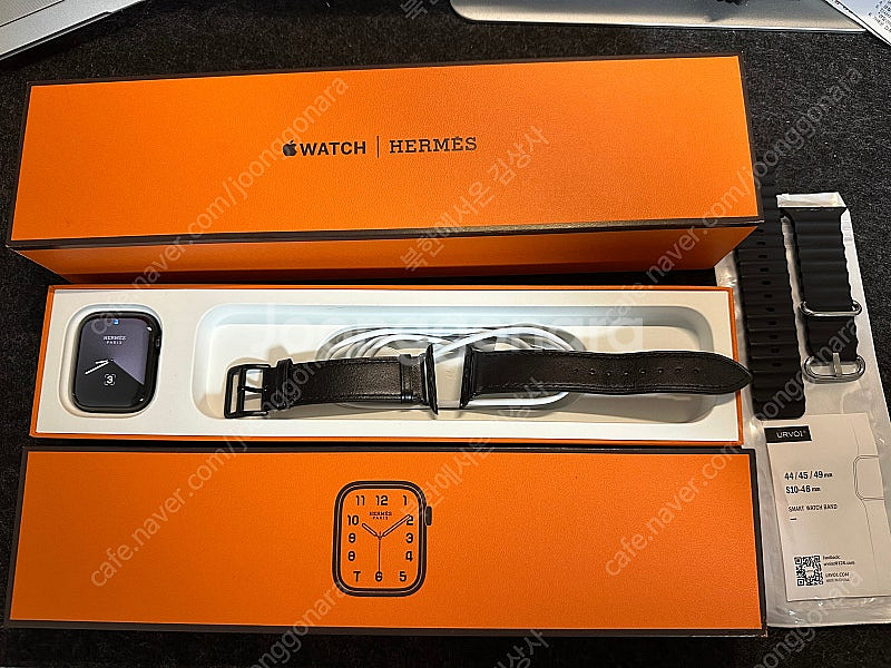 애플워치 에르메스 시리즈 7 45mm 누아 블랙 스테인레스--1