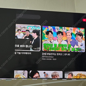 삼텐바이미 43인치 1/4 액정 부분파손